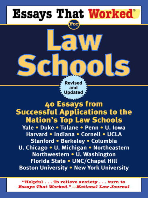 Title details for Essays That Worked for Law Schools by Boykin Curry - Available